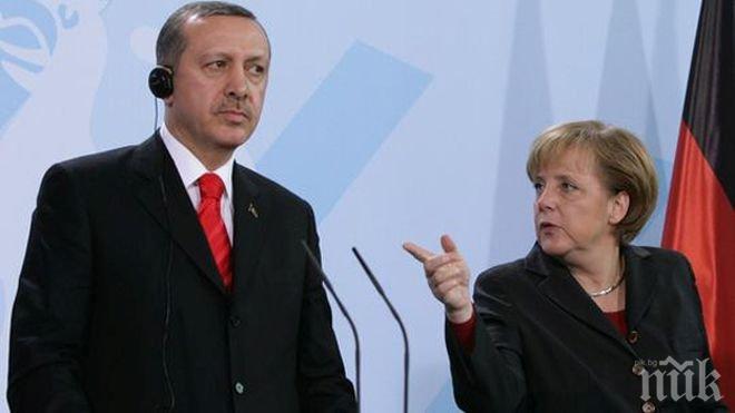 Ангела Меркел: Коментарите на турския президент за тероризма са абсурдни