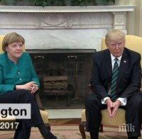 ИЗВЪНРЕДНО: Започна срещата на Доналд Тръмп с Ангела Меркел (ВИДЕО)