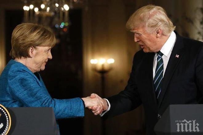 Белия дом обясни защо Тръмп не стисна ръката на Меркел 