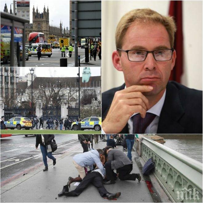 ОТ ПЪРВО ЛИЦЕ! Шокиращ разказ на депутат от Лондон: Исках да спася полицай, притисках раните му, но навсякъде имаше много кръв (СНИМКИ 18+)