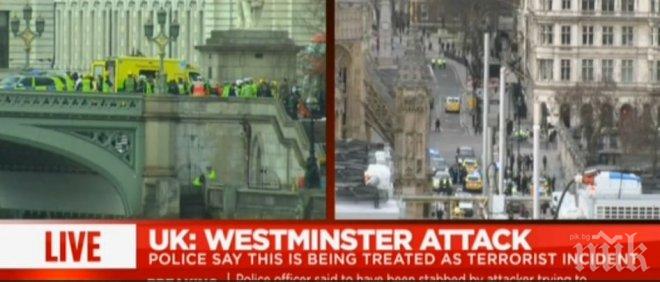 КРИЗАТА В ЛОНДОН: Ранени осеяха Уестминстърския мост! Заловени са двама заподозрени за тероризма (ШОКИРАЩО ВИДЕО 18+)