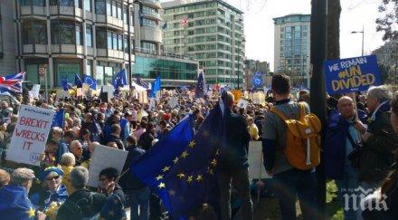 центърът лондон отново блокиран хиляди британци протест брекзит