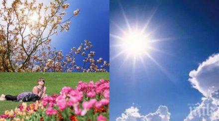 идва топъл слънчев април живакът удари градуса средата месеца вероятност дъжд пълна прогноза