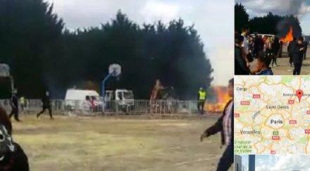 извънредно взрив време карнавал париж десетки ранени снимки видео