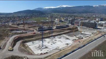 птичи поглед изглежда строежа мащабния комплекс garitage park софия видео