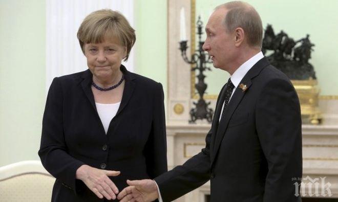 Меркел в телеграма към Путин: С ужас чух за взривовете