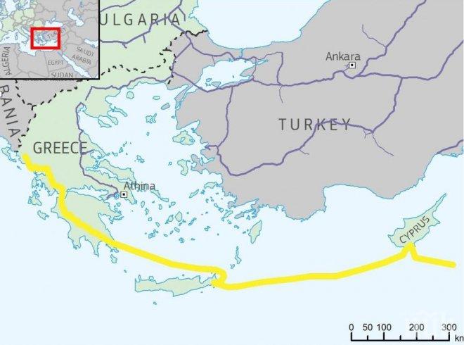 Кипър, Гърция, Израел и Италия ще строят газопровод през Средиземно море