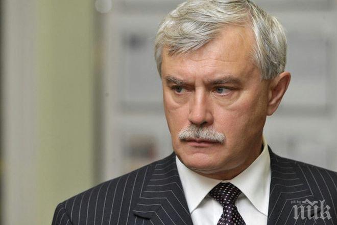 Губернаторът на Санкт Петербург се закани да накаже злодеите, устроили атентата