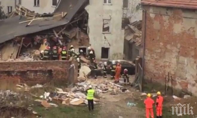 ТРАГЕДИЯ! Взрив срути жилищен блок в Полша! Трима загинали, под развалините има още хора (ВИДЕО)