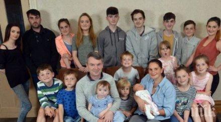рекорд британско семейство очаква ото дете снимки
