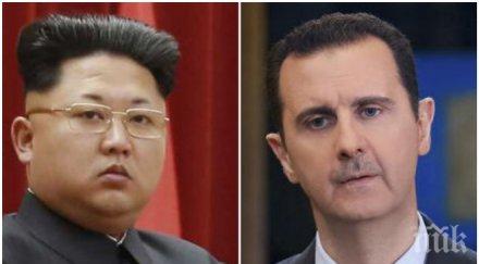 мълния пик ким чен изпрати телеграма асад каза