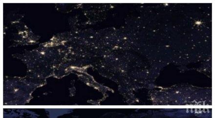 вижте земята гледана космоса нощта видео
