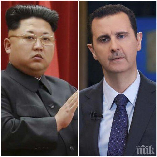 МЪЛНИЯ В ПИК! Ким Чен Ун изпрати телеграма до Асад. Ето какво му каза 