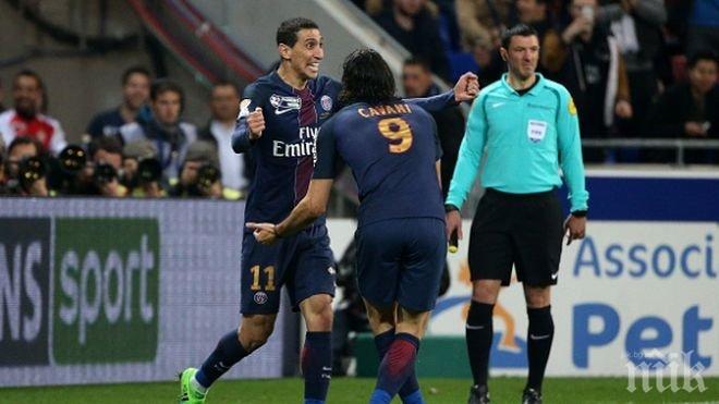 Пари Сен Жермен победи като гост Анже с 2:0 в мач от първенството  на Франция