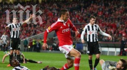 бенфика обърна нюкасъл гредите спряха англичаните