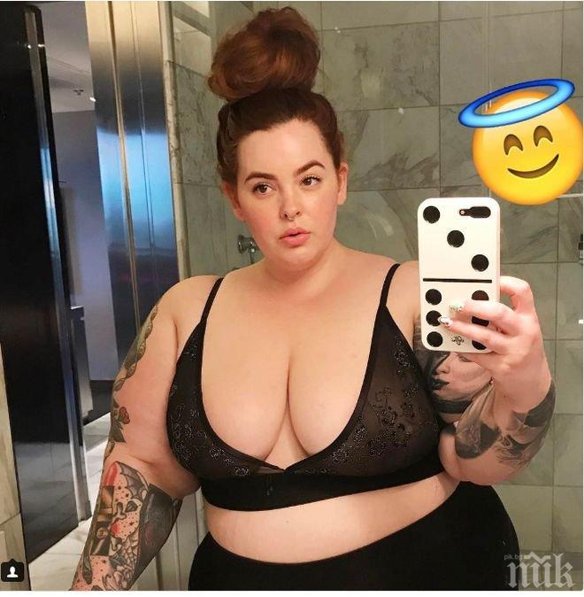 НЕ Е ЗА ХОРА СЪС СЛАБИ НЕРВИ! 155-килограмова моделка си направи селфи само по бельо 