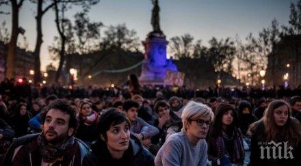 масови протести париж ден изборите полицията разпръсква демонстрантите сълзотворен газ
