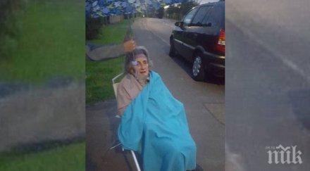 кошмар възрастна жена затисната бетонни траверси