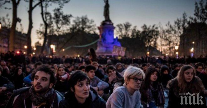 Масови протести в Париж ден преди изборите, полицията разпръсква демонстрантите със сълзотворен газ