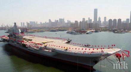 комерсант първият самолетоносач направен изцяло китай бил пуснат вода