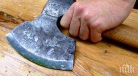 зверство скопие мъж накълца улично куче брадва лаело