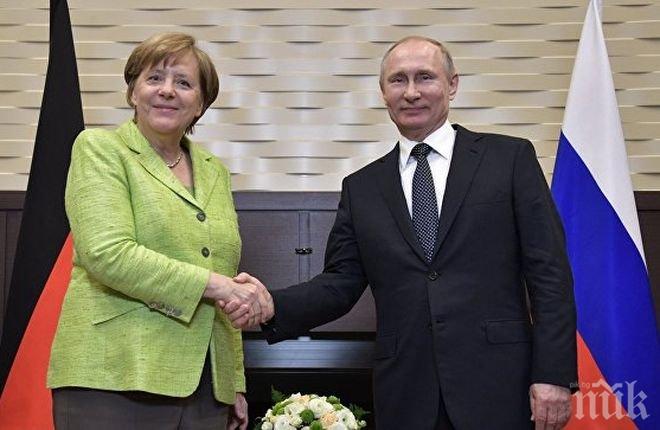 ИЗВЪНРЕДНО! Путин и Меркел с първи думи след срещата им в Сочи