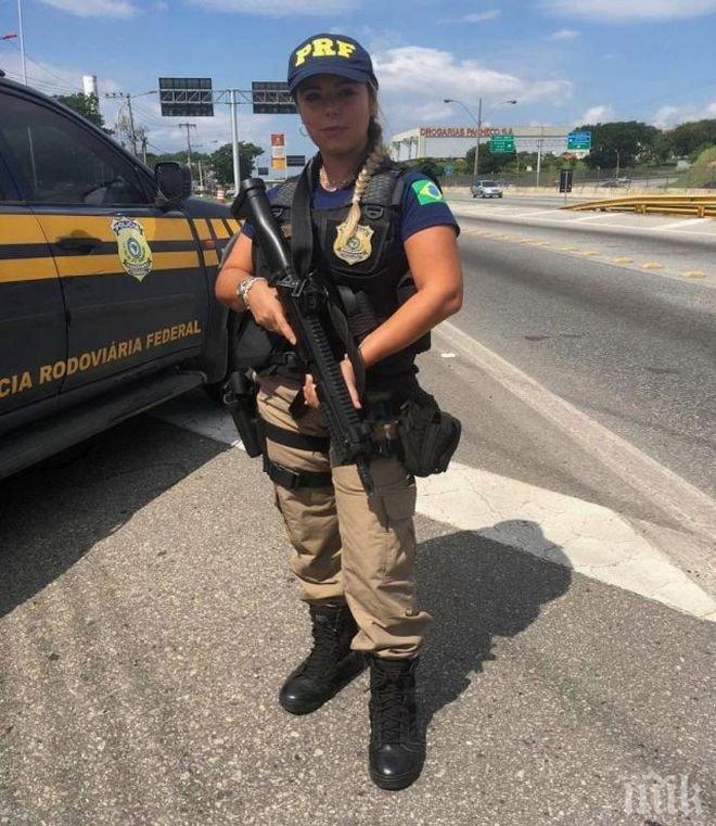 ГОРЕЩО! Секси полицайка от Рио де Жанейро e новата звезда в Инстаграм! Мачовци от цял свят я молят да ги арестува (СНИМКИ)