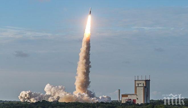 От космодрума Куру успешно бе изстреляна ракета-носител Ariane 5 с два спътника