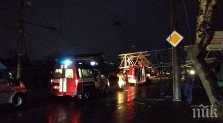 извънредно кран рухна къща красноярск