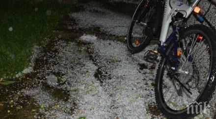 силна градушка удари хасковско