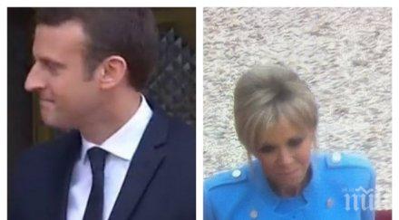 дрескод еманюел макрон елисейския дворец костюм 450 евро съпругата доверила луи вюитон