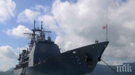 гвардейският руски крайцер прави учение сингапур конфликтното южнокитайско море