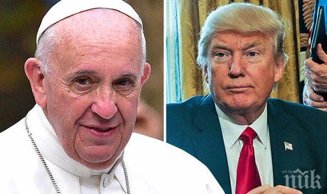 Папата за срещата си с Тръмп: Ще му кажа какво мисля и ще го изслушам с уважение