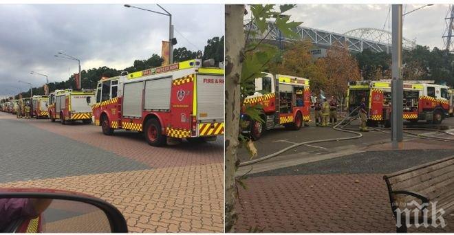 УЖАС В СИДНИ! Гори Олимпийският парк, 30 пожарни са на мястото (ВИДЕО)