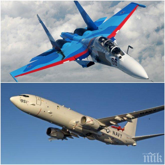 ВЪЗДУШЕН ЕКШЪН! САЩ вдигнаха разузнавателен самолет на 9 май над Черно море, руски Су-30 го прихвана и му махна с крила, а после…