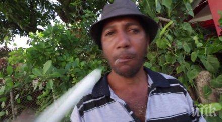 кубинец хрупа стъкло бонбони видео