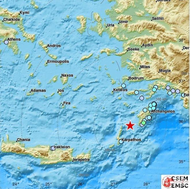 Две силни земетресения на гръцките Додеканези-магнитуд 5.1 и 4.1