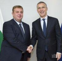 НА ВИСОКО НИВО! Вицепремиерът Красимир Каракачанов се срещна с генералния секретар на НАТО Йенс Столтенберг