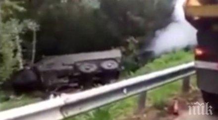 руски спецвоенни паднаха крайпътна канавка бронирани коли