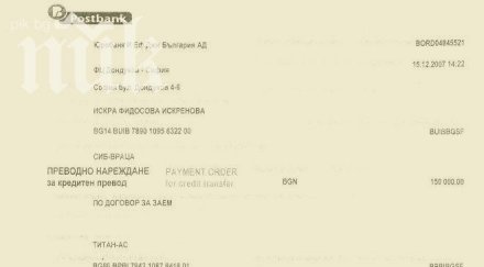eто фидосова взела 150 000 лева титан