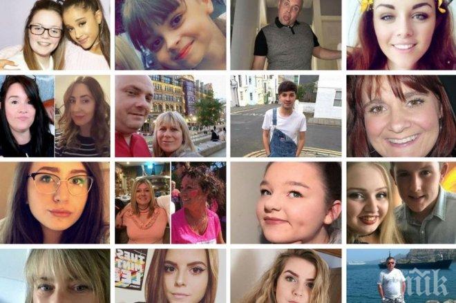 УЖАСЪТ СЛЕД ТРАГЕДИЯТА! Това са всичките 22 жертви на кървавия атентат в Манчестър, най-младата е на 8 години! (СНИМКИ)