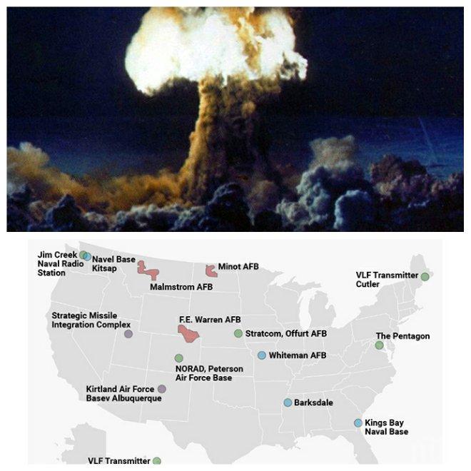 ЕКСКЛУЗИВНО В ПИК! Уникална карта разкрива къде точно ще удари Русия в САЩ при ядрена война!