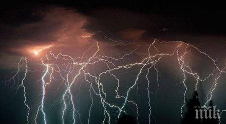 гръм мълнии довечера вали трещи