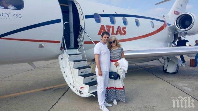 БАРОВКА! Мисис Баба на меден месец с частен самолет 