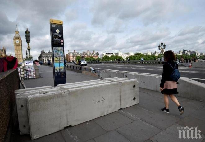 ЖЕСТОКИ МЕРКИ! Блокове от стомана и антитерористични бариери на Лондон Бридж (СНИМКИ)