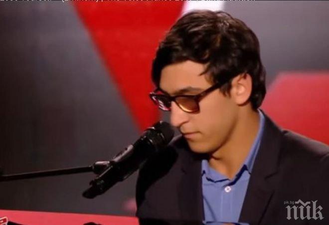 НЕВЕРОЯТЕН УСПЕХ! Незрящият българин Венсан Винел завърши трети в Гласът на Франция (ВИДЕО)