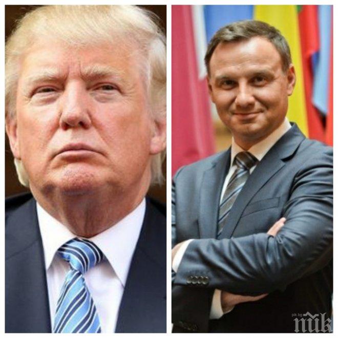 Полският президент иска увеличаване на военно присъствие на САЩ в Полша