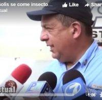 ИЗЛАГАЦИЯ! Президентът на Коста Рика глътна оса по време на интервю (ВИДЕО)