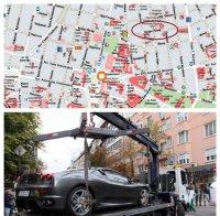 ВНИМАНИЕ! Паяци вдигат колите по ул. „Екзарх Йосиф” в центъра на София