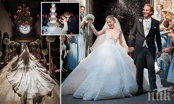 УНИКАЛНО! Наследницата на Сваровски се омъжи в рокля с 50 хиляди камъни (СНИМКИ)